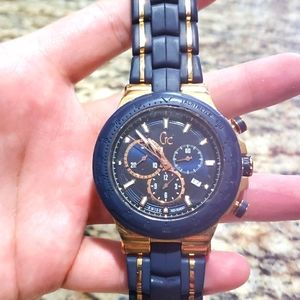 GC men's Swiss movement chronograph with blue silicone band watch